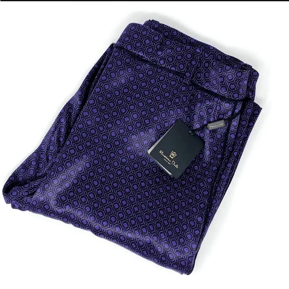 Massimo Dutti Purple Satin Trousers Geometric Pattern New Pants Size 6 - Picture 14 of 16